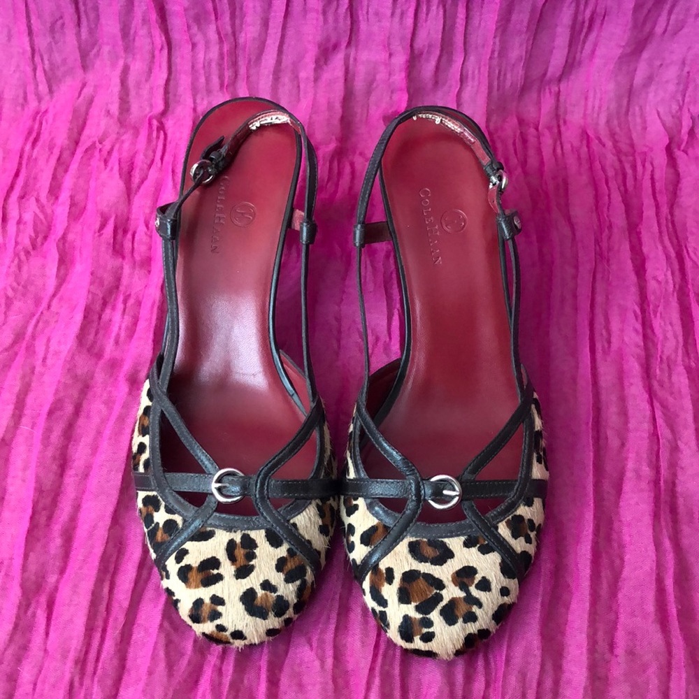 Cole Haan Leopard Print Pony Slingback
